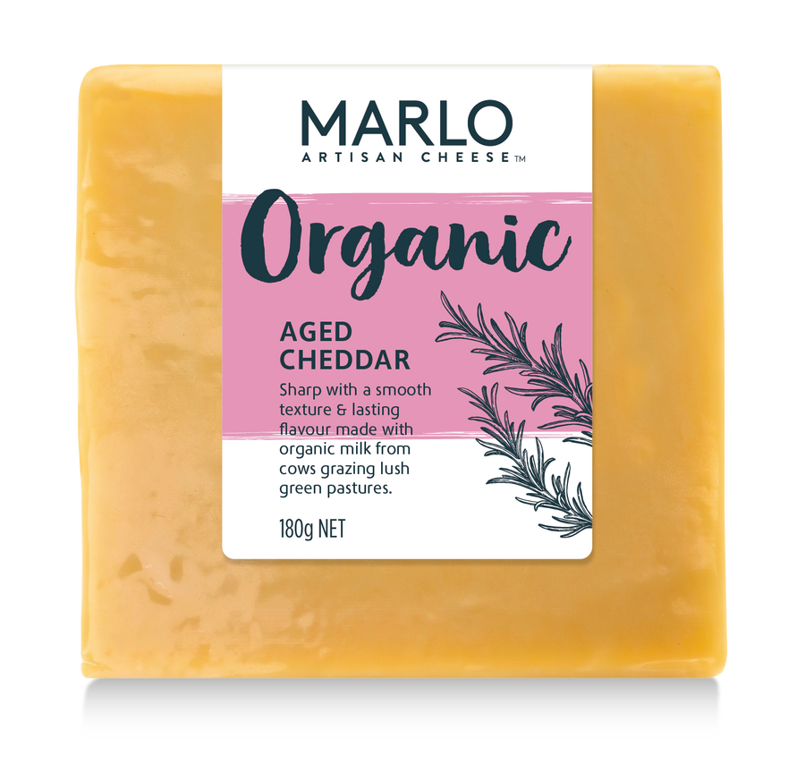 Marlo Organic Aged Cheddar 180g